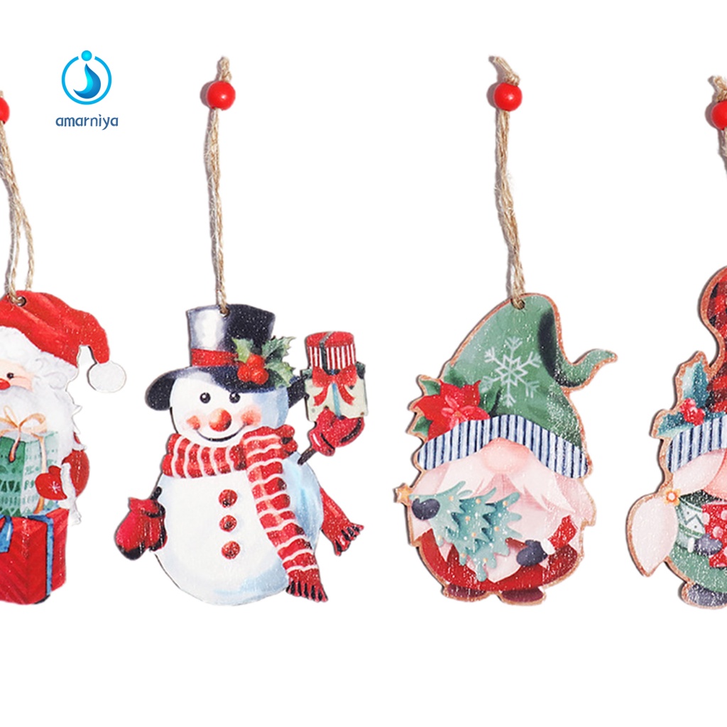 AMAR 4Pcs/Pack Christmas Tree Decoration Christmas Cartoon Doll Pendant Increase The Atmosphere