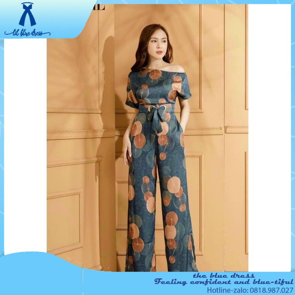 Jumpsuit Dài 💥FREESHIP đơn 0đ💥 Ống Suông Thắt Nơ Eo Dấu Bụng, Đồ Bay Dáng Dài bèo bigsize giá rẻ đẹp