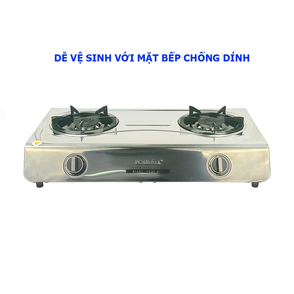 Bếp Ga Bếp Gas Đôi Cao Cấp Namilux Mặt Bếp Inox DL2163APS - Hàng Chính Hãng (Bảo Hành 12 Tháng)
