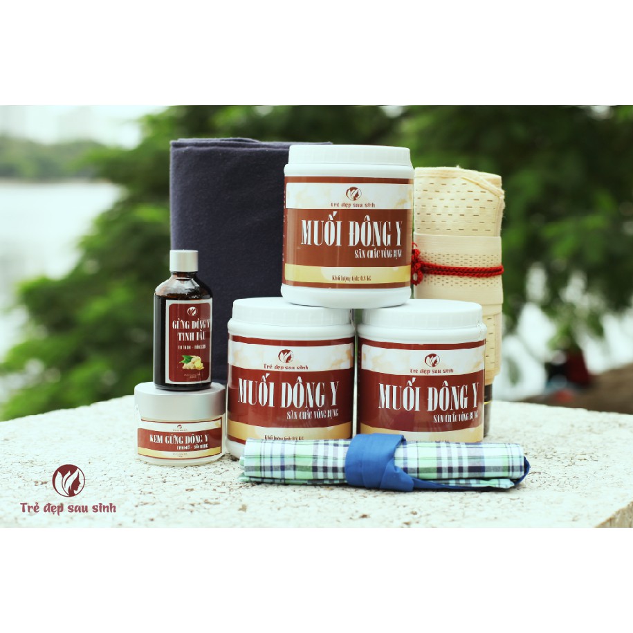 combo giảm béo gồm 3 hũ muối thảo dược và tinh dầu gừng