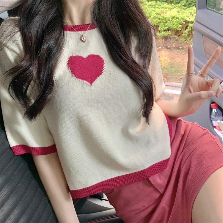 Áo thun ZHELIHANGFEI tay ngắn phối màu tương phản thời trang dành cho nữ