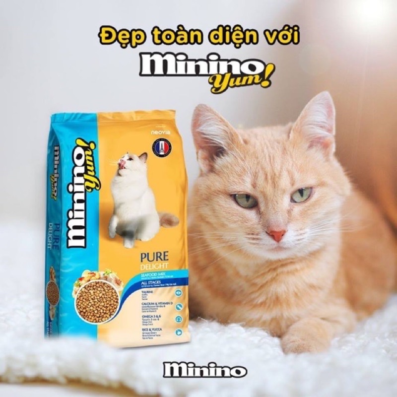 [1,5kg] Hạt Minino Yum cho mèo vị Hải sản / Cá hồi