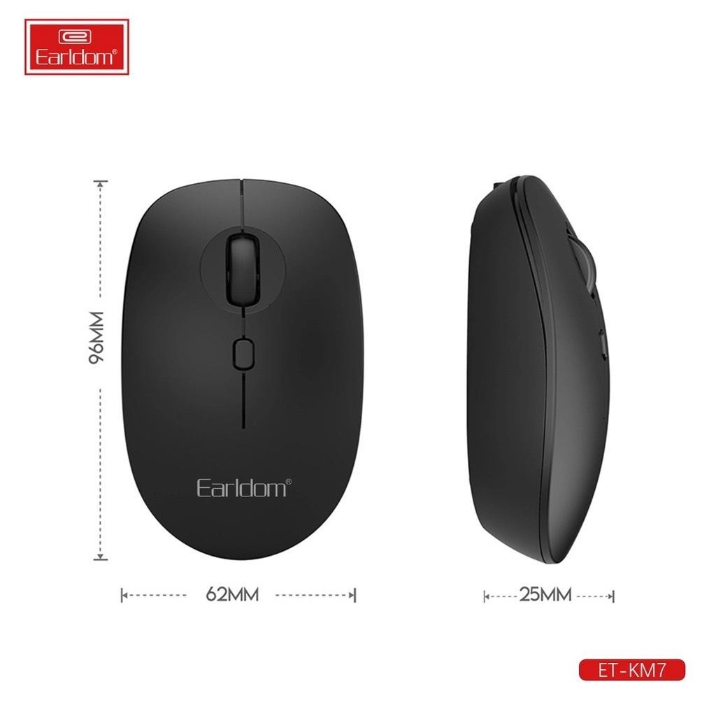 Chuột Máy Tính Không Dây Chính Hãng EARLDOM ET-KM7 1200 DPI Di Chuyển Chuột Mượt Mà Bảo Hành 12 Tháng