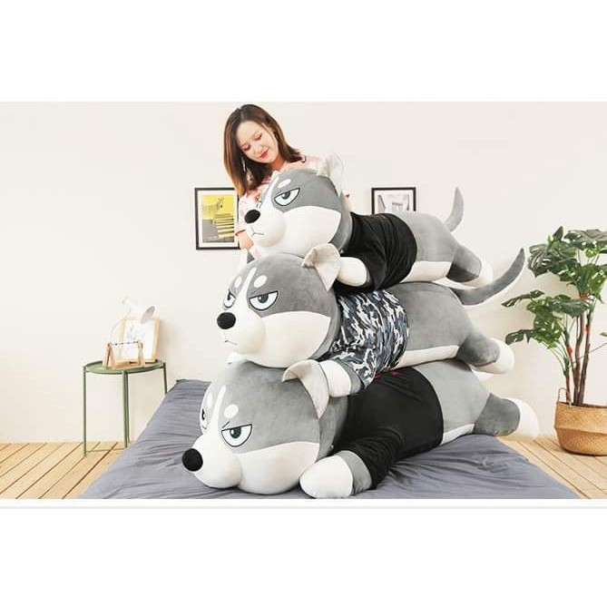 Gấu Bông Husky Chó Alaska Chất Liệu Bông Gòn Cao Cấp Vải Nhung Co Dãn