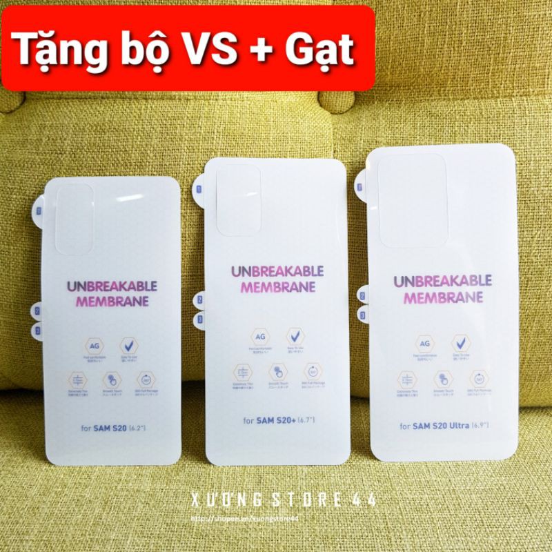 [S20/S20+/S20U] Dán dẻo PPF Samsung S20/S20 plus/S20 Ultra bóng chống trầy xước, nhám chống vân tay