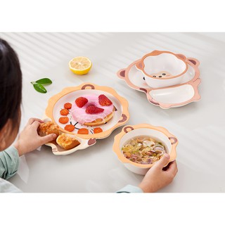 Khay ăn dặm chia ngăn hình thú sợi tre cho bé nhiều hình ngộ nghĩnh