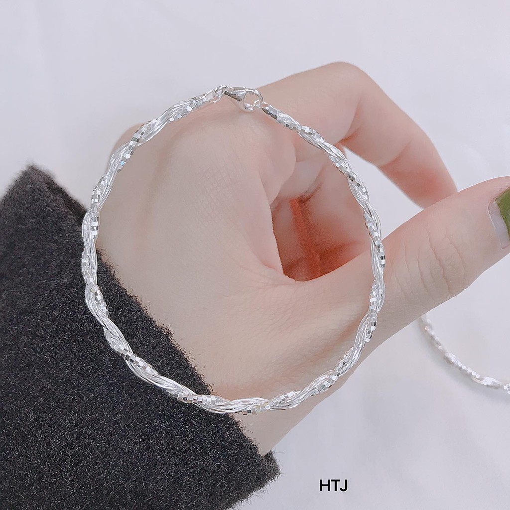 Hàng cao cấp lắc tay xoắn nữ bạc mẫu mới