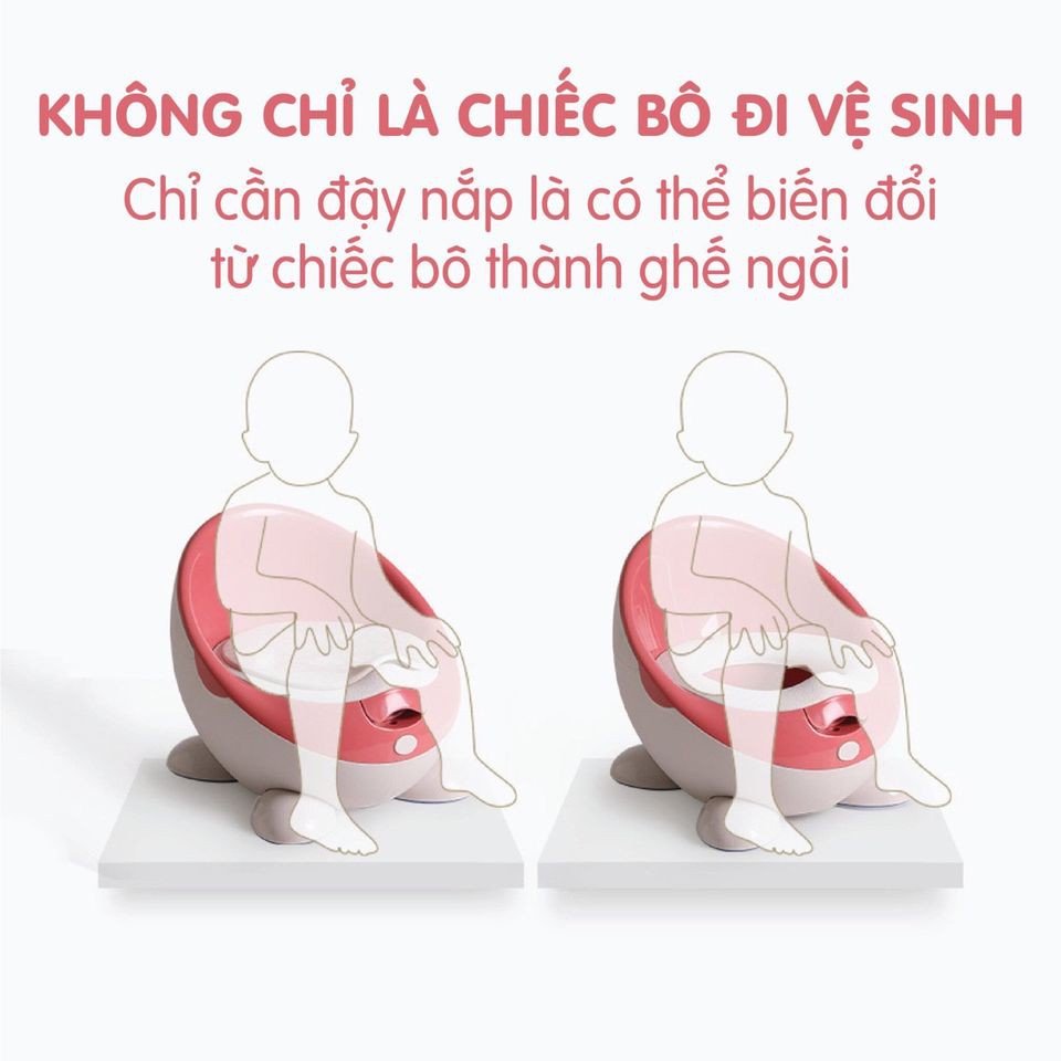 [Haobaby shop] Bô cho bé đi vệ sinh hình phi thuyền Holla - ghế bô cho bé gái, bé trai (bô ngồi trẻ em có đệm da PU)