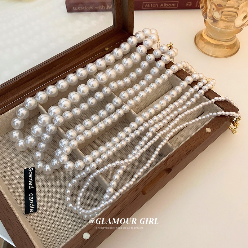 Vòng cổ Ngọc Trai Lớn Phong Cách retro Thời Trang Cho Nữ