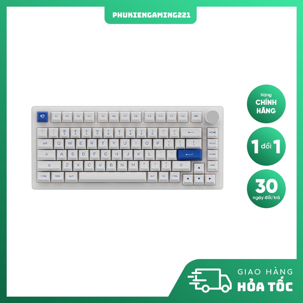 [Quà 200k] Bàn Phím Cơ Không Dây - AKKO PC75B Blue & White (Bluetooth 5.0 / Wireless 2.4Ghz / Hotswap / Foam tiêu Âm)