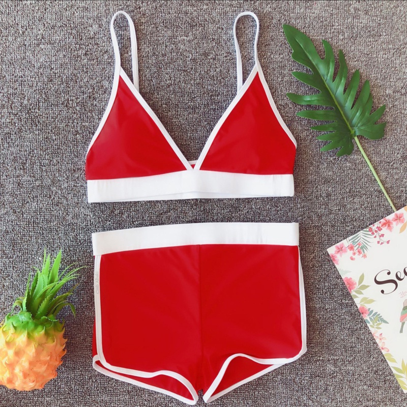 Set Bikini 2 Mảnh Cổ Chữ V Co Giãn Phong Cách Thể Thao Năng Động Gợi Cảm Với 3 Màu Tùy Chọn Cho Nữ | BigBuy360 - bigbuy360.vn