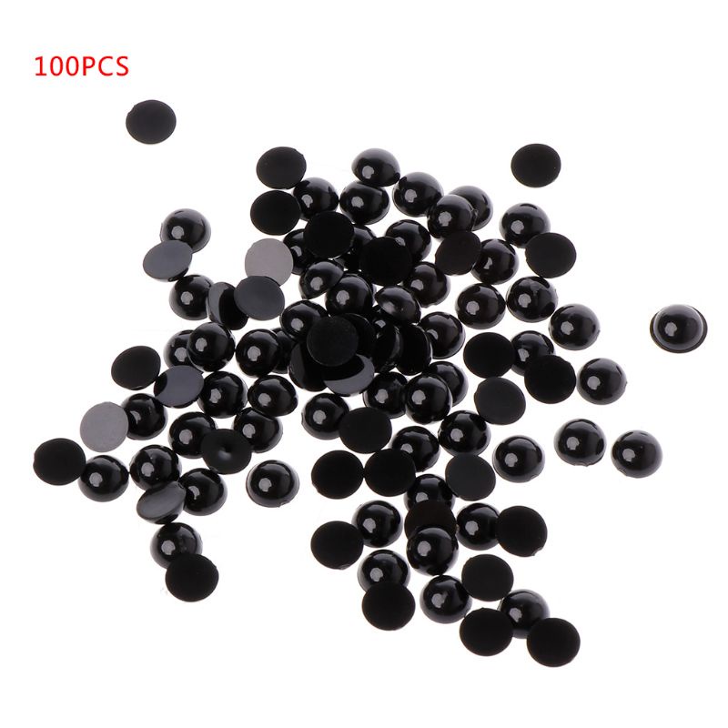 Set 100 Con Mắt Nhựa Màu Đen 6-18mm Cho Búp Bê Thú Nhồi Bông