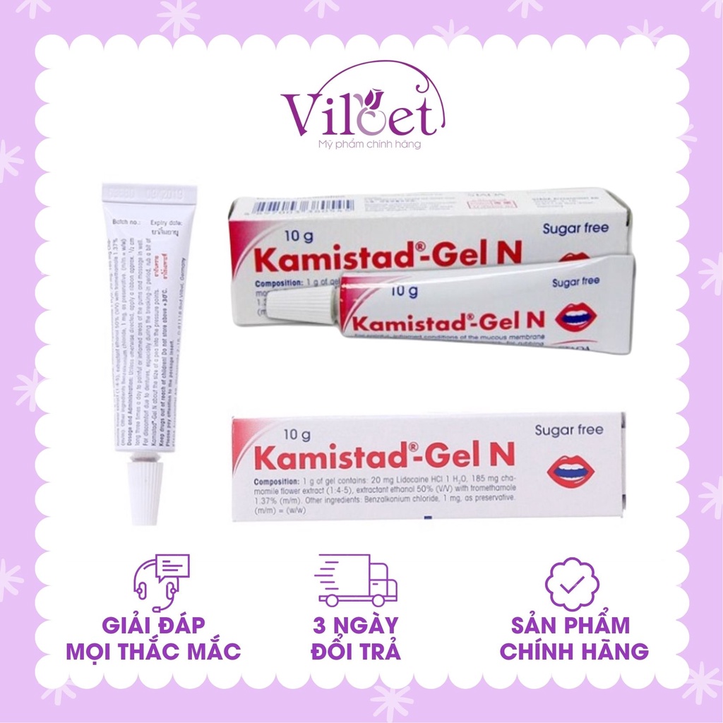 Gel bôi da nhiệt miệng kamistad gel n đức 10g, nướu, lợi, nứt nẻ môi - ảnh sản phẩm 1