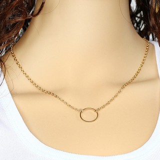 Vòng cổ mặt tròn phong cách đơn giản