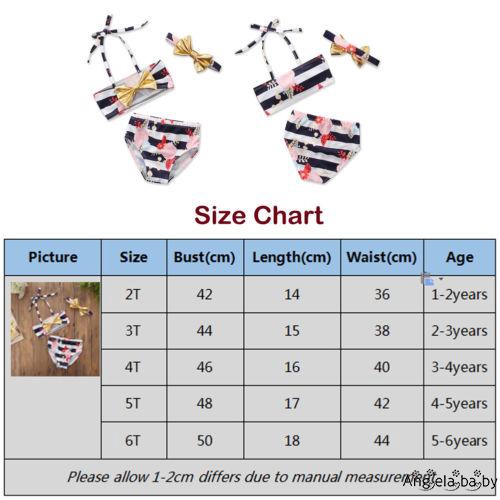 Set áo quần bơi kèm băng đô kẻ sọc phối nơ xinh xắn đáng yêu cho bé gái