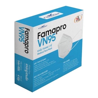 Khẩu trang n95( Vn95), khẩu trang famapro kháng khuẩn, khẩu trang y tế hộp 10 cái famapro chính hãng