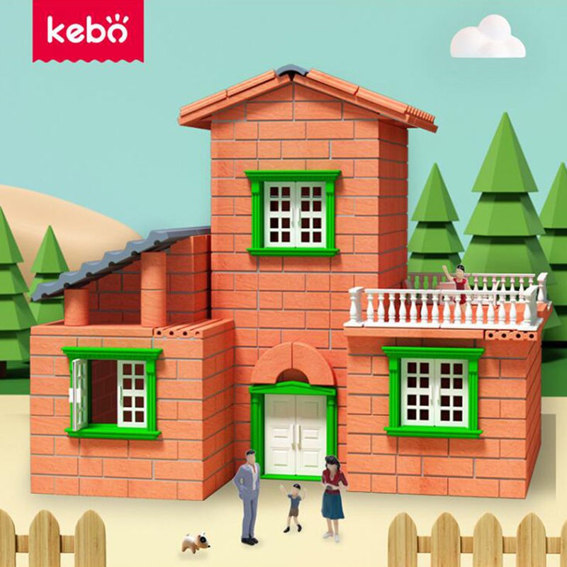 Quà tặng ngày trẻ em Kobo Little Mason Mini Brick Xi măng xây nhà mô phỏng bức tường gạch Đồ chơi tự làm
