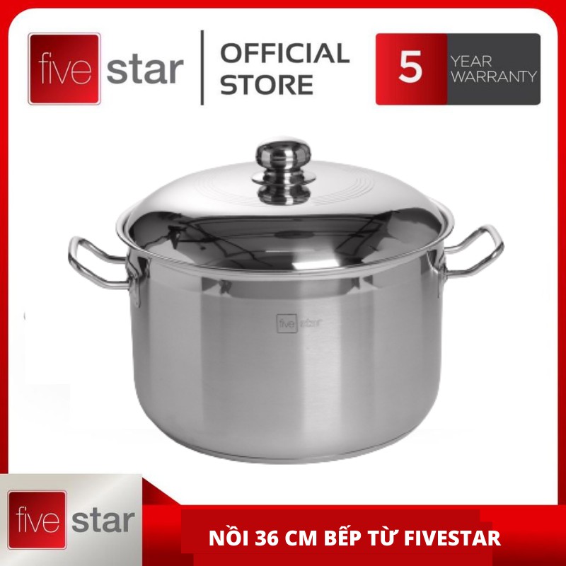 Nồi Luộc Gà Inox 3 Đáy Fivestar 36cm Dung Tích 20 Lít Dùng bếp từ, bếp ga, bếp điện [BẢO HÀNH 5 NĂM]