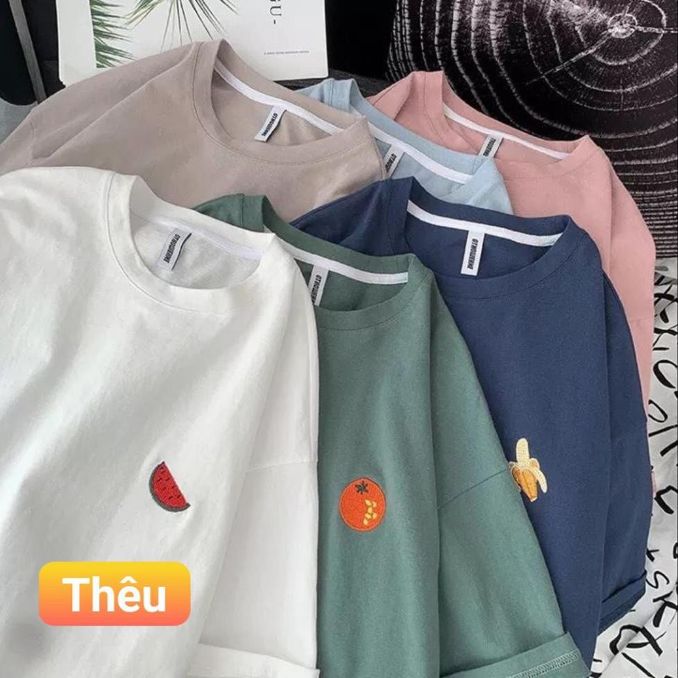 ! Áo phông, áo thun nam nữ form rộng tay lỡ Unisex LOGO TRÁI CÂY Từ 50-70kg .