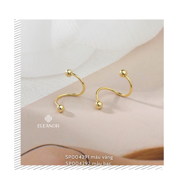 Bông tai nữ nụ chuôi bạc 925 Eleanor Accessories phụ kiện trang sức nhỏ xinh dáng cong ôm tai