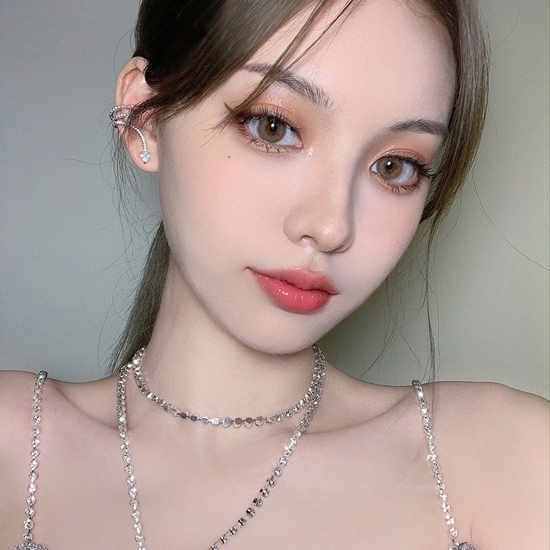 Khuyên Tai Hình Rắn Đính Đá Lấp Lánh Phong Cách vintage Hàn Quốc