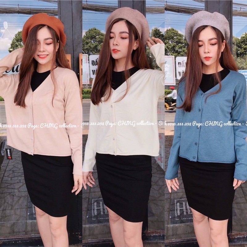 Áo khoác len cdg mịn phom ngắn ảnh shop tự chụp (chat để chọn màu)