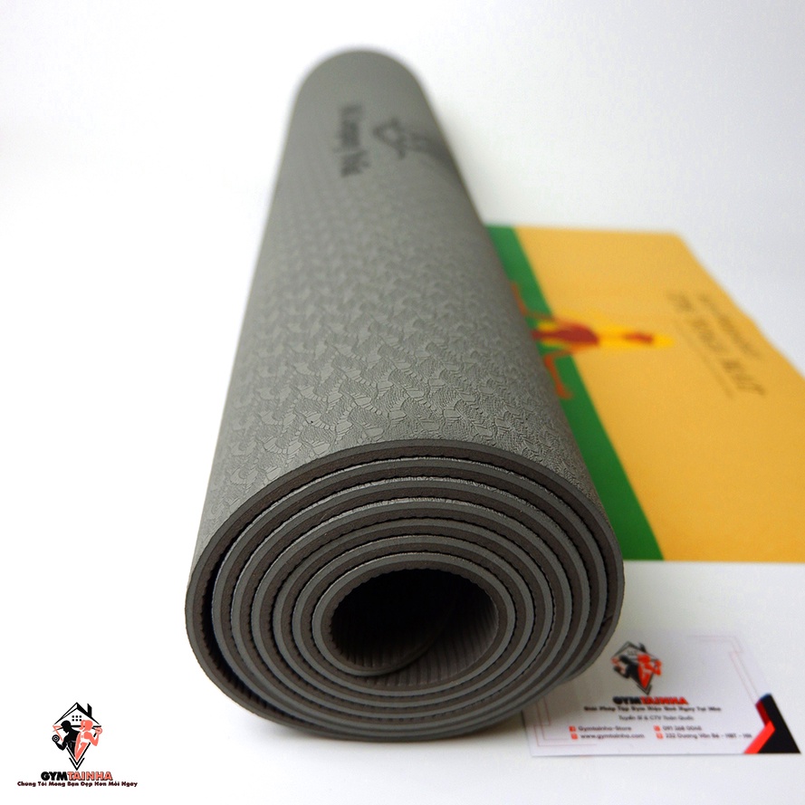 Thảm Tập Yoga Định Tuyến 6mm 2 Lớp Cao Cấp, Thảm Yoga TPE Cao Cấp Chống Trượt, Thảm Tập  Gym Yoga Pilates, Thảm Yoga TPE