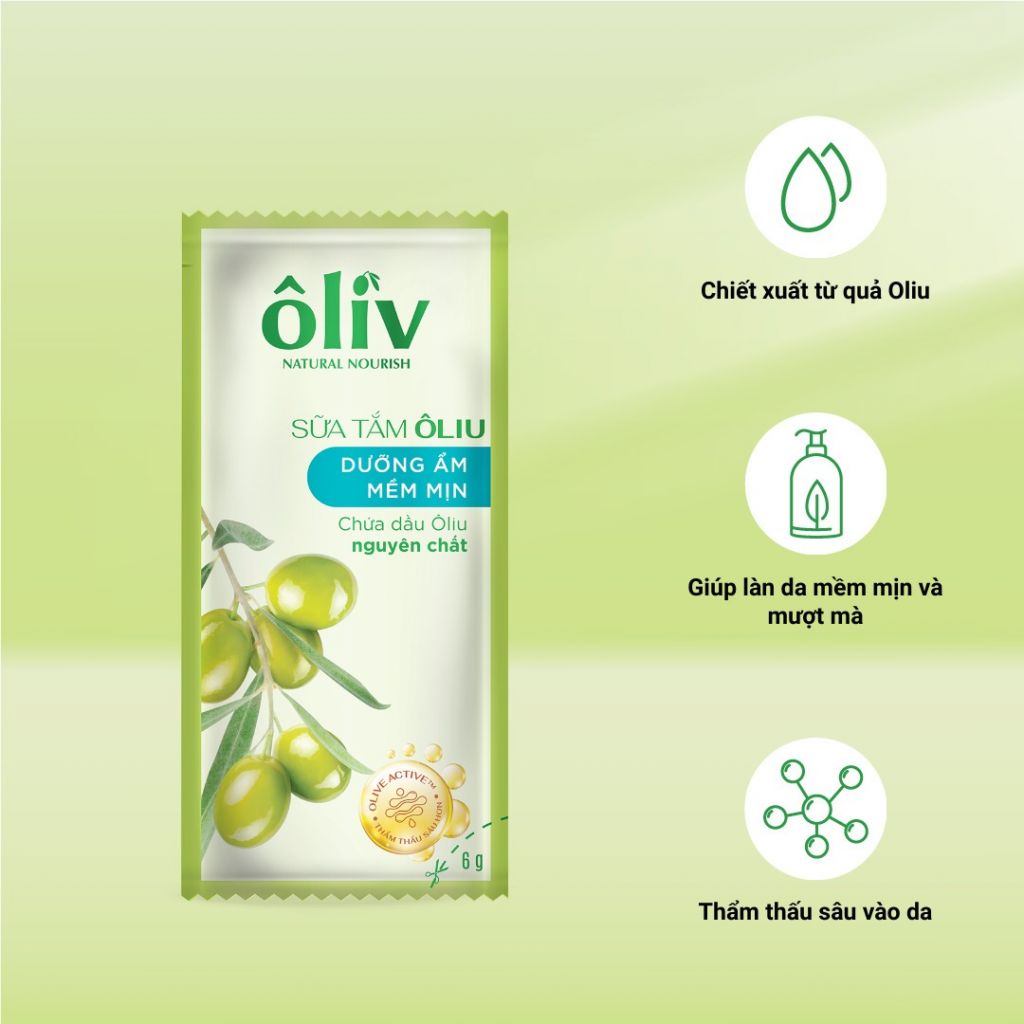 Dây Sữa Tắm Oliv Mềm Mịn 12 gói