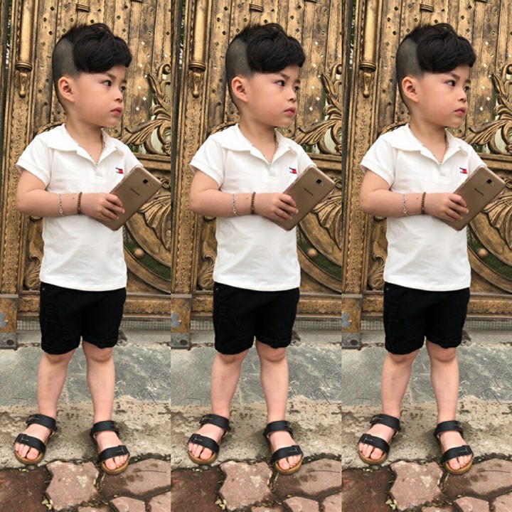 SIZE 7-10KG: Áo phông cổ bẻ cho bé trai - TM2