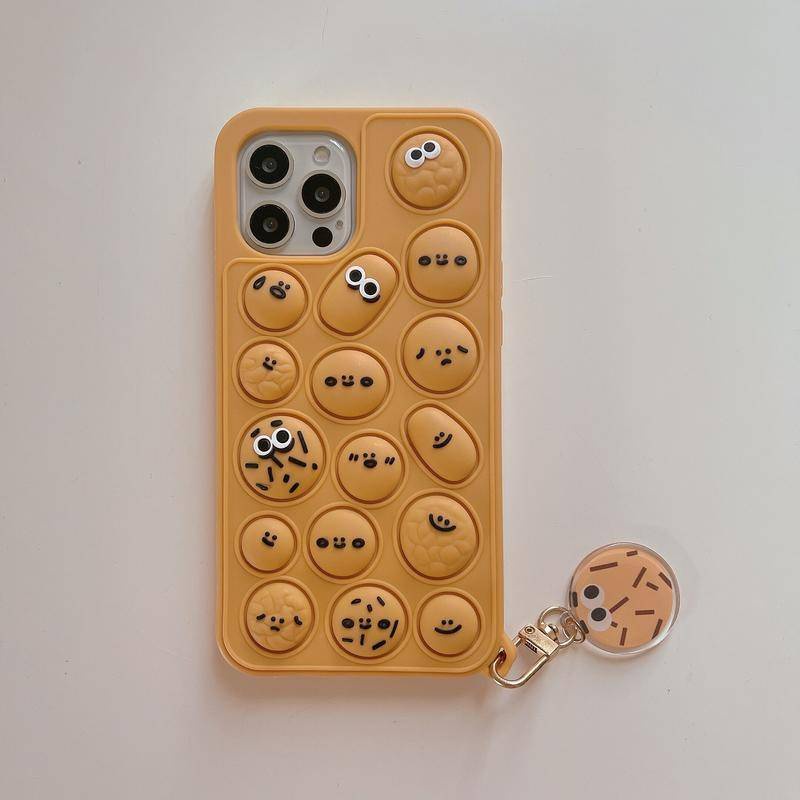 Pop It Push Bubble Casing Funny Biscuits Emoji  iphone 12 12 Pro Max 11 XS Max XR 7 8 Plus Silicone Soft Phone Cover