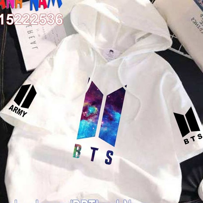 Áo hoodie BTS tay lỡ /ao hoodie in BTS in áo theo yêu cầu miễn phí, giá tận sưởng