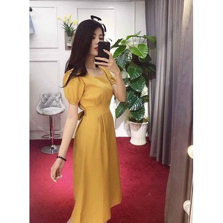 ĐẦM CỔ VUÔNG TAY PHỒNG