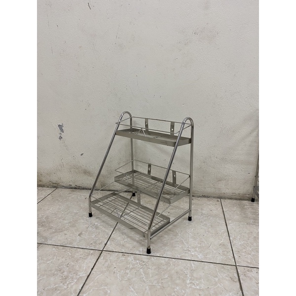 Kệ gia vị inox 3 tầng bậc thang [ Rẻ vô địch]