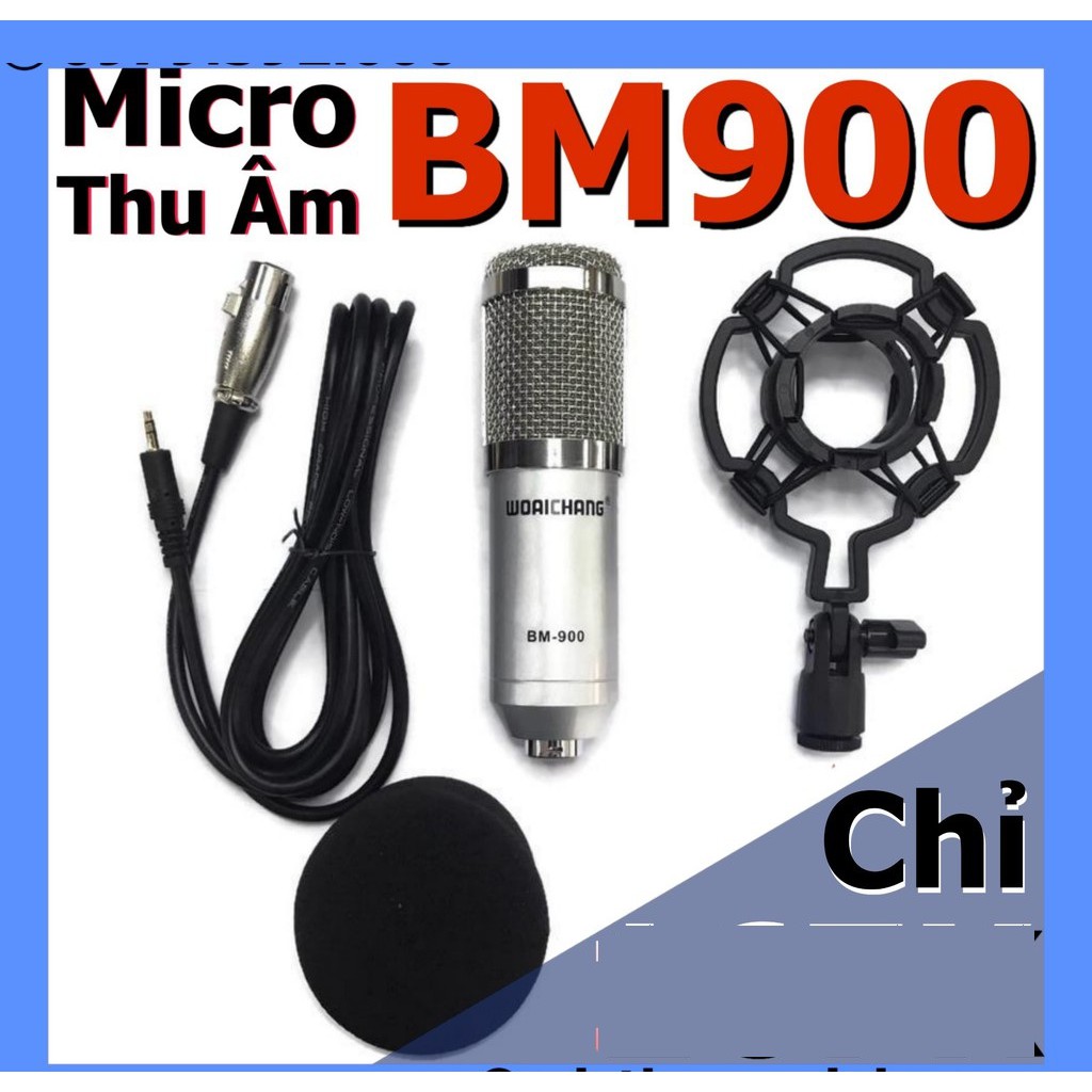 [CAO CẤP - SALE] Micro thu âm Woaichang BM900 tặng chống sốc nhựa cao cấp Hát Karaoke, Thu Âm Cực Tốt chuyên nghiệp