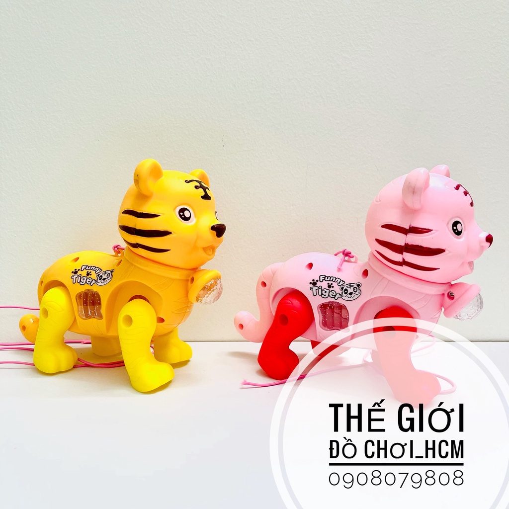 [CÓ ĐÈN NHẠC CLIP THẬT] Đồ chơi hổ chạy pin có dây cho bé dắt đi dạo nhìn rất cưng giúp bé phát triển khả năng tư duy