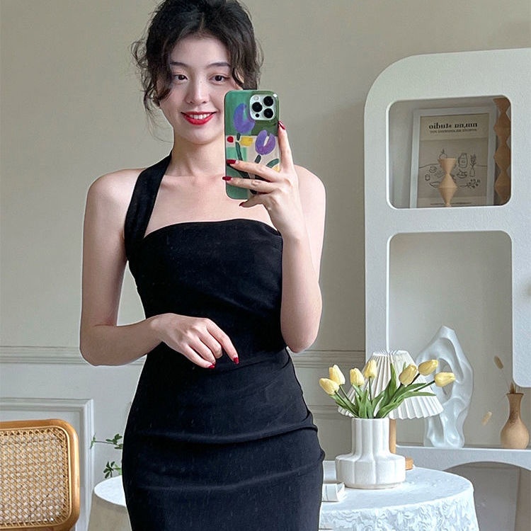 Đầm Hai Dây Ôm Dáng Phong Cách Pháp Thời Trang Cho Nữ