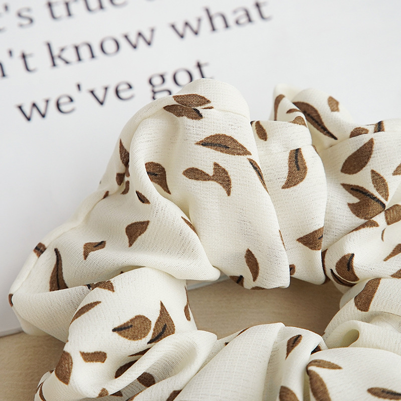 Dây buộc tóc Scrunchies họa tiết lá nhí HD60