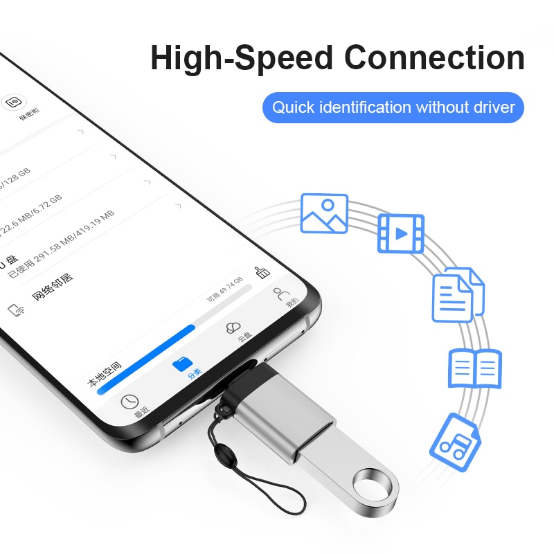 Cáp chuyển đổi LUSHUO USB C OTG Type C sang USB 3.0 Mini USB Type-C