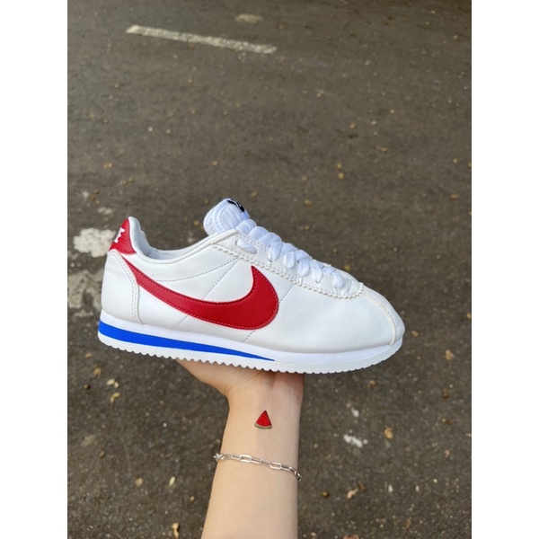 Giày n.i.k.e cortez trắng móc đỏ real 2hand 100% bao check
