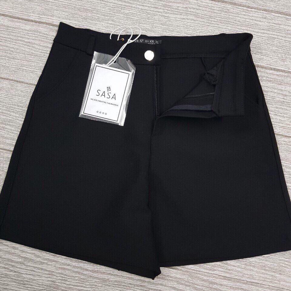 Quần Short nữ gập gấu lưng cao ống rộng màu Đen/ Trắng/ Kem/ Tím / Xanh - Mùa hè phối đồ cực xinh mặc cực mát | BigBuy360 - bigbuy360.vn