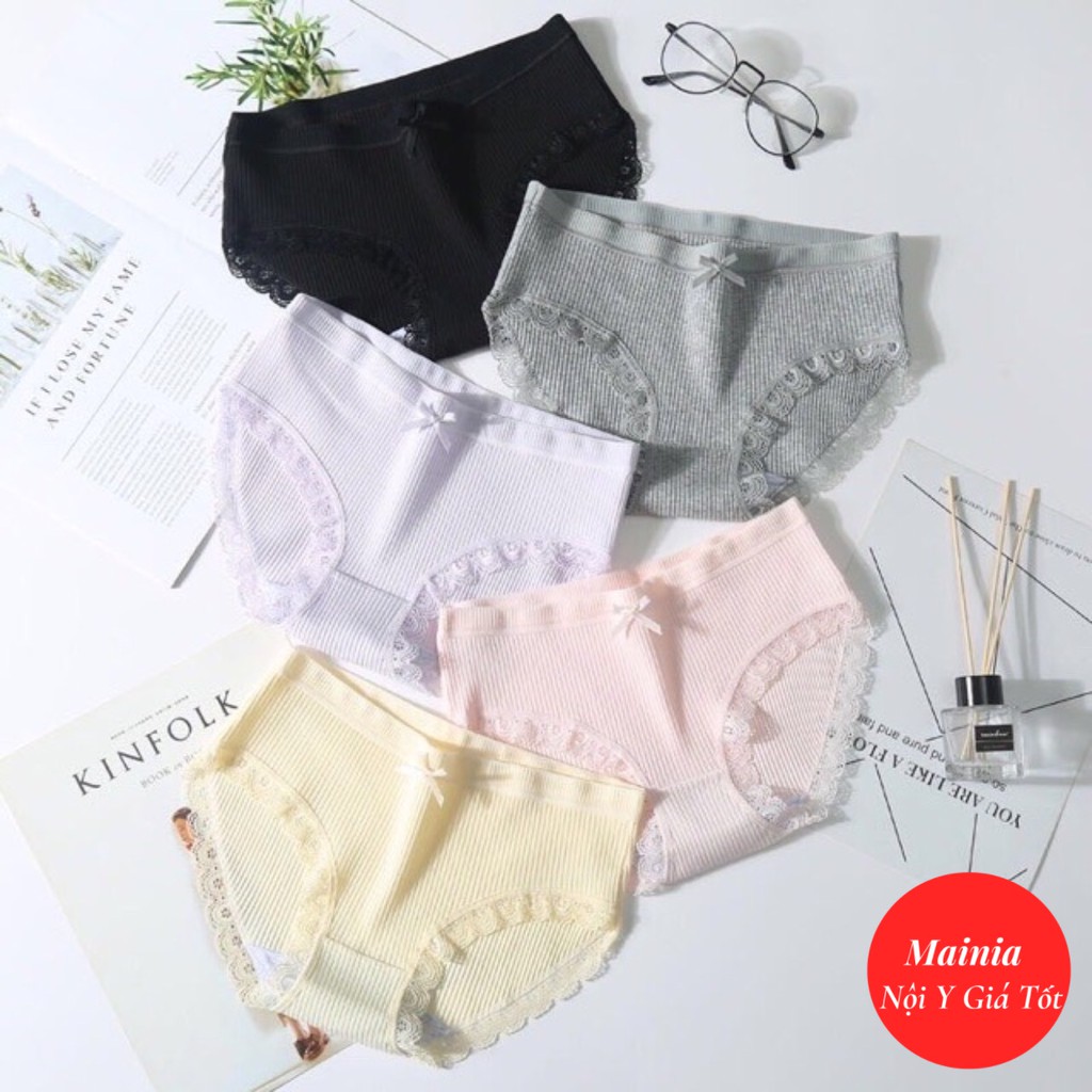 Quần Lót Nữ Cotton Sợi Tăm Tre Phối Ren Kiểu Nhật Bản Thoáng Mát Quyến Rũ Dễ Thương Cao Cấp Loại 1 Rẻ Đẹp Mainia Shop