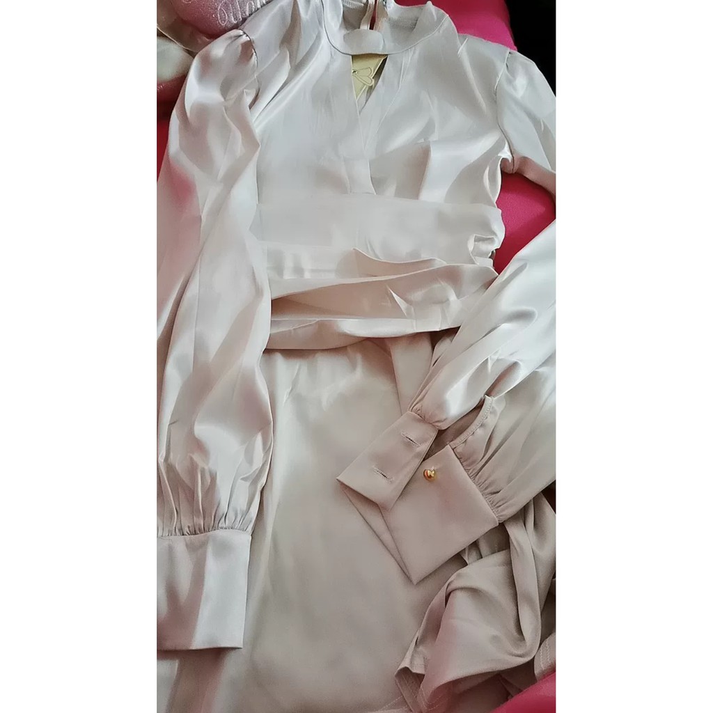[Sẵn Hàng]♥️Đầm,Váy Lụa Xẻ Ngực Nhún Eo Ulzzang(ảnh thật)Size S,M,L | BigBuy360 - bigbuy360.vn