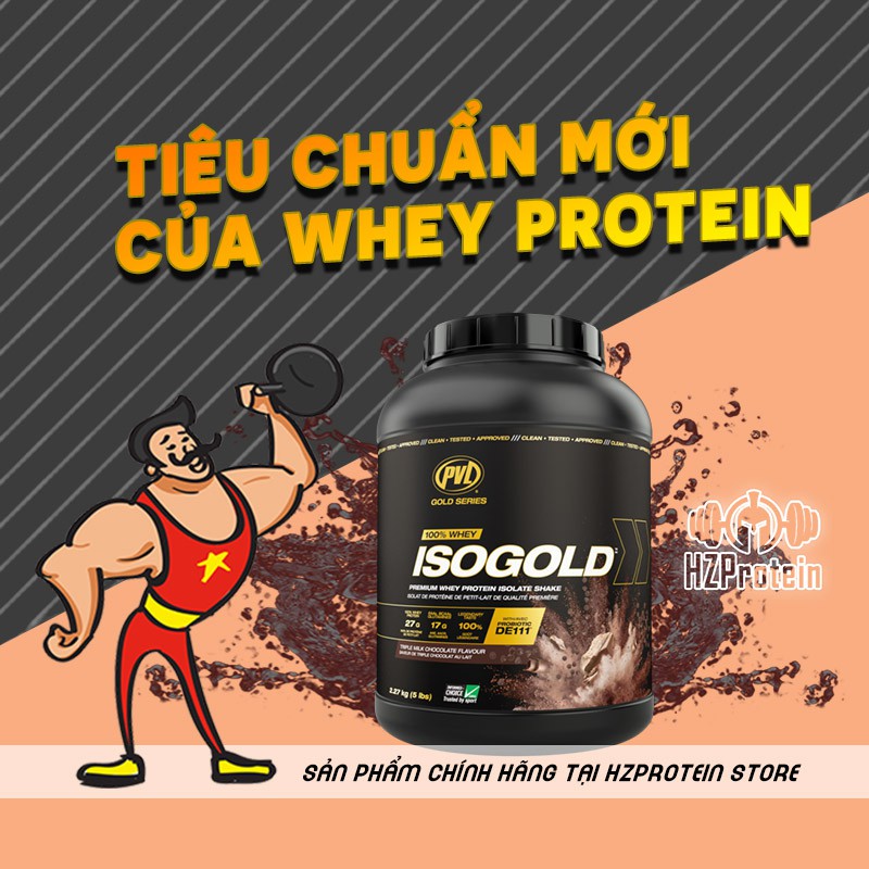 PVL ISO GOLD ISOLATE WHEY - SỮA WHEY PROTEIN TINH KHIẾT KẾT HỢP LỢI KHUẨN HỖ TRỢ HỆ TIÊU HÓA (5 LBS)