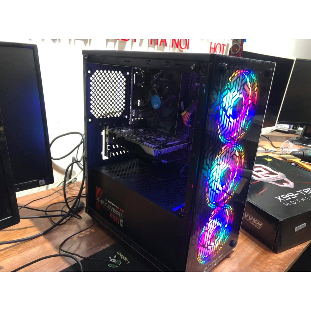 CASE I3 10105f vga 1050ti 4gb Main MSI H410 ram 8gb nguồn x450 vỏ GAMING 3FX kèm 3 fan chỉ 10.4t