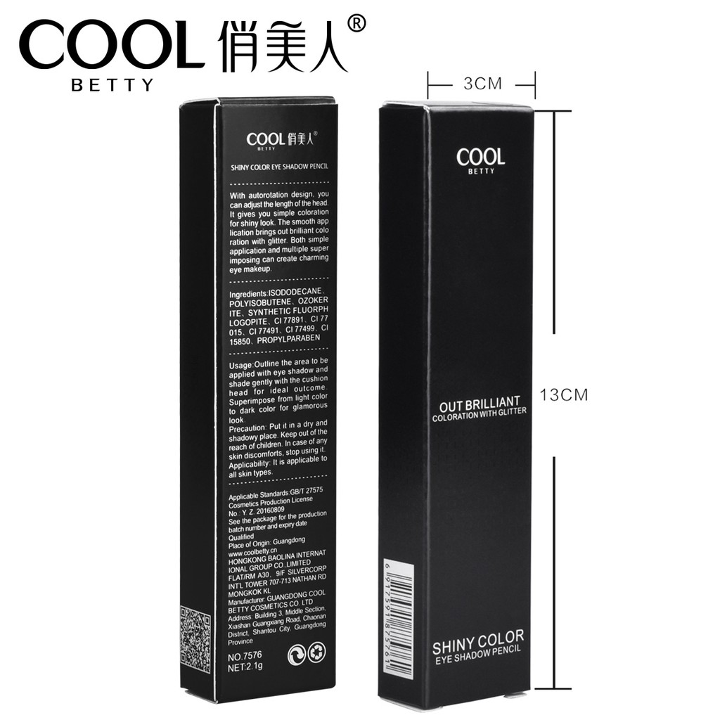 Cool Betty 1pcs Sparkle Eye Shadow Stick 2.1g 7576 | BigBuy360 - bigbuy360.vn