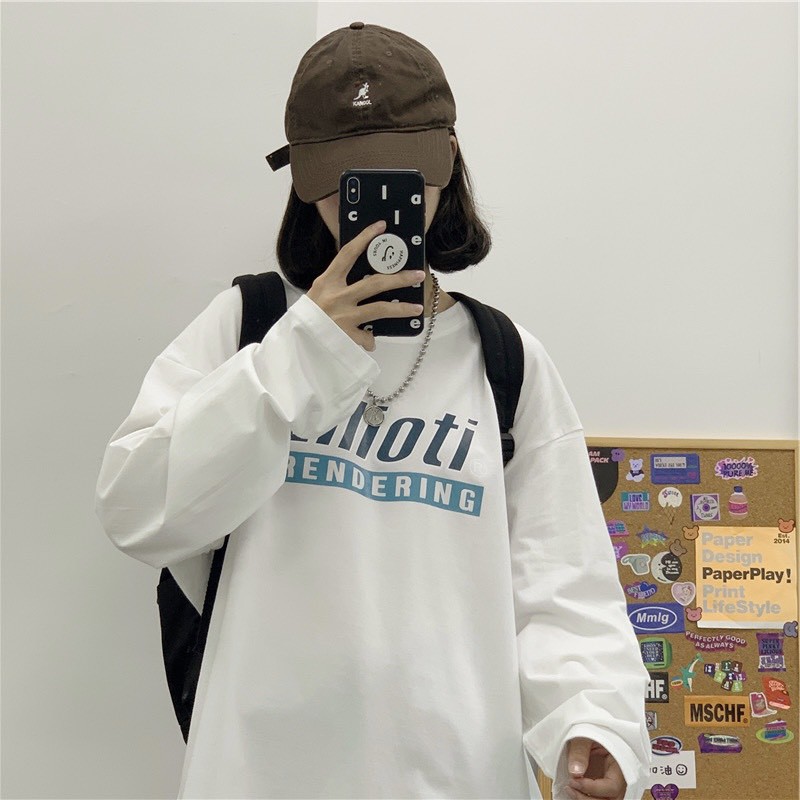 Áo thun tay dài form rộng Eliioti NEKO.SG, Áo thun Streetwear Ulzzang SWT10