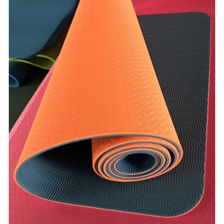 Thảm tập YOGA TPE 2 lớp 8MM Tặng túi đựng và dây buộc Thảm tập GYM giá rẻ thản tập yoga Miếng tập yoga cao cấp