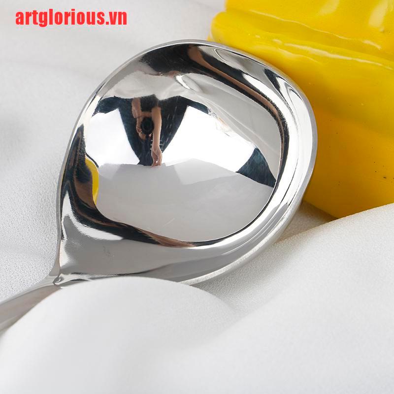 【artglorious】Stainless steel Dinner Buffet Serving Spoon Round Soup Rice Wester