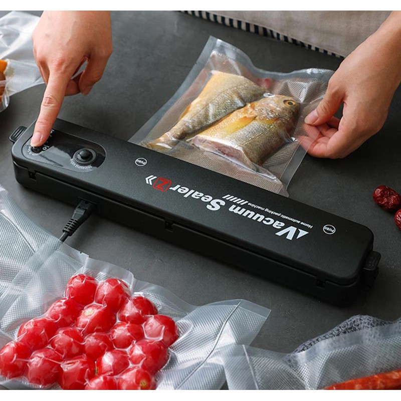 Máy hút chân không gia đình bảo quản thực phẩm Vacuum Sealer QF-08 - Tặng 10 túi hút chân không