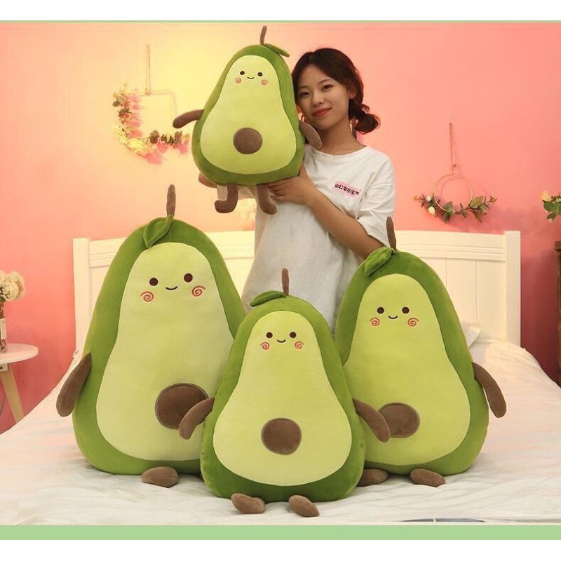 Gâu Bông Bơ, Gối ôm hoa quả nhồi bông cho bé đáng yêu nghộ nghĩnh - Vải nhung Hàn Quốc co dãn 4 chiều